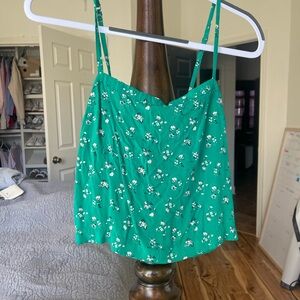 Hollister Green Floral Women's Top